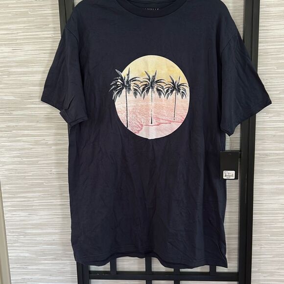 NWT Caliville navy graphic palm tree men's shirt T-shirt size XL - Picture 1 of 5